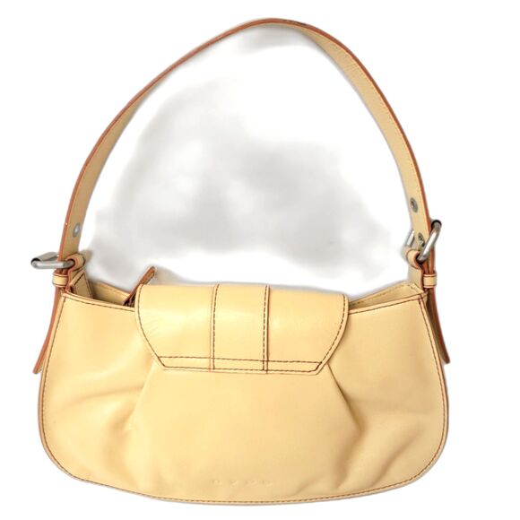 Hype Leather Yellow Red Seams Y2K Tote/Shoulder Purse - Picture 2 of 13